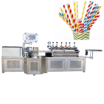 Garment Shops 8 Knives Straw Paper Making Machine Production Line with Glue Packaging Machine on the Line